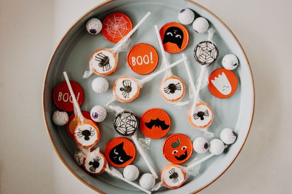 halloween treats on a tray