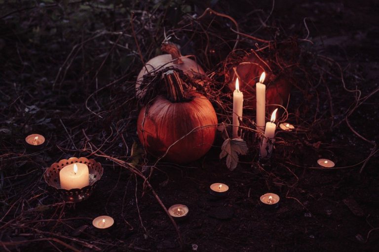 pumpkins and candles