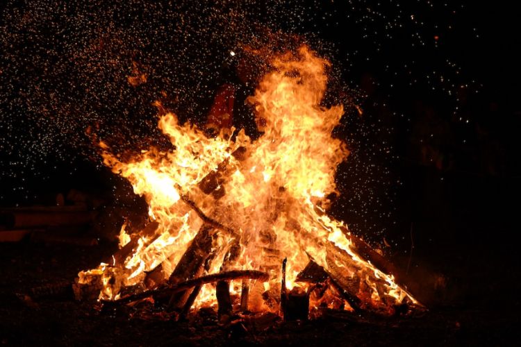 bonfire at night